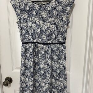 Floral Print Dress with Black Accents